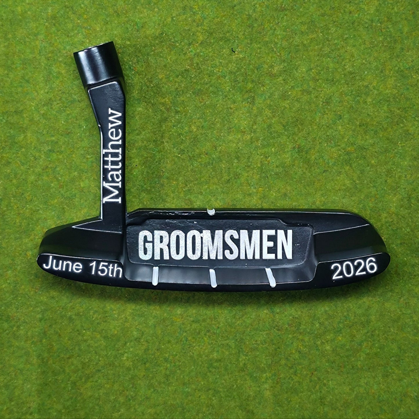 Golf putter with personalized text on a green background
groomsmen golf gift
personalized putter set
wedding party golf gift
custom golf gift for men
engraved groomsmen gift
last minute wedding gift
golf gift box for groomsman
bachelor party golf gift
groom gift for groomsmen
golf accessories gift set