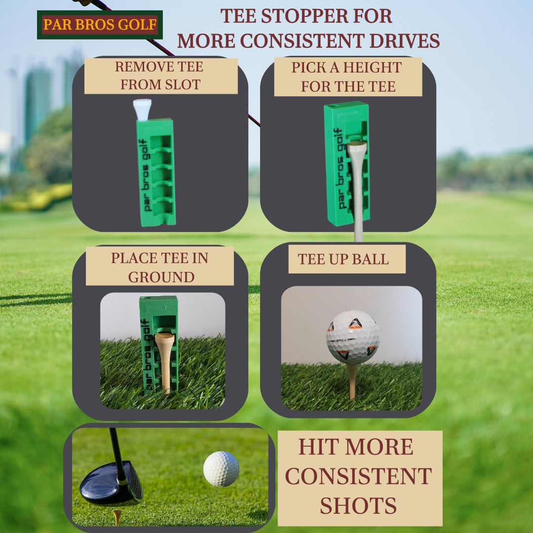 Tee Stopper with Ball Marker Holder; Set of 2