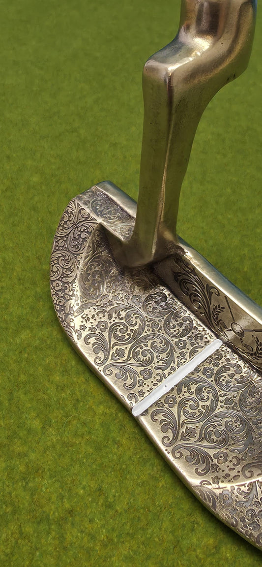 Custom Engraved Brass Blade Putter | Vintage Golf Club Collectible | Unique Filigree Design Anser Style - RH