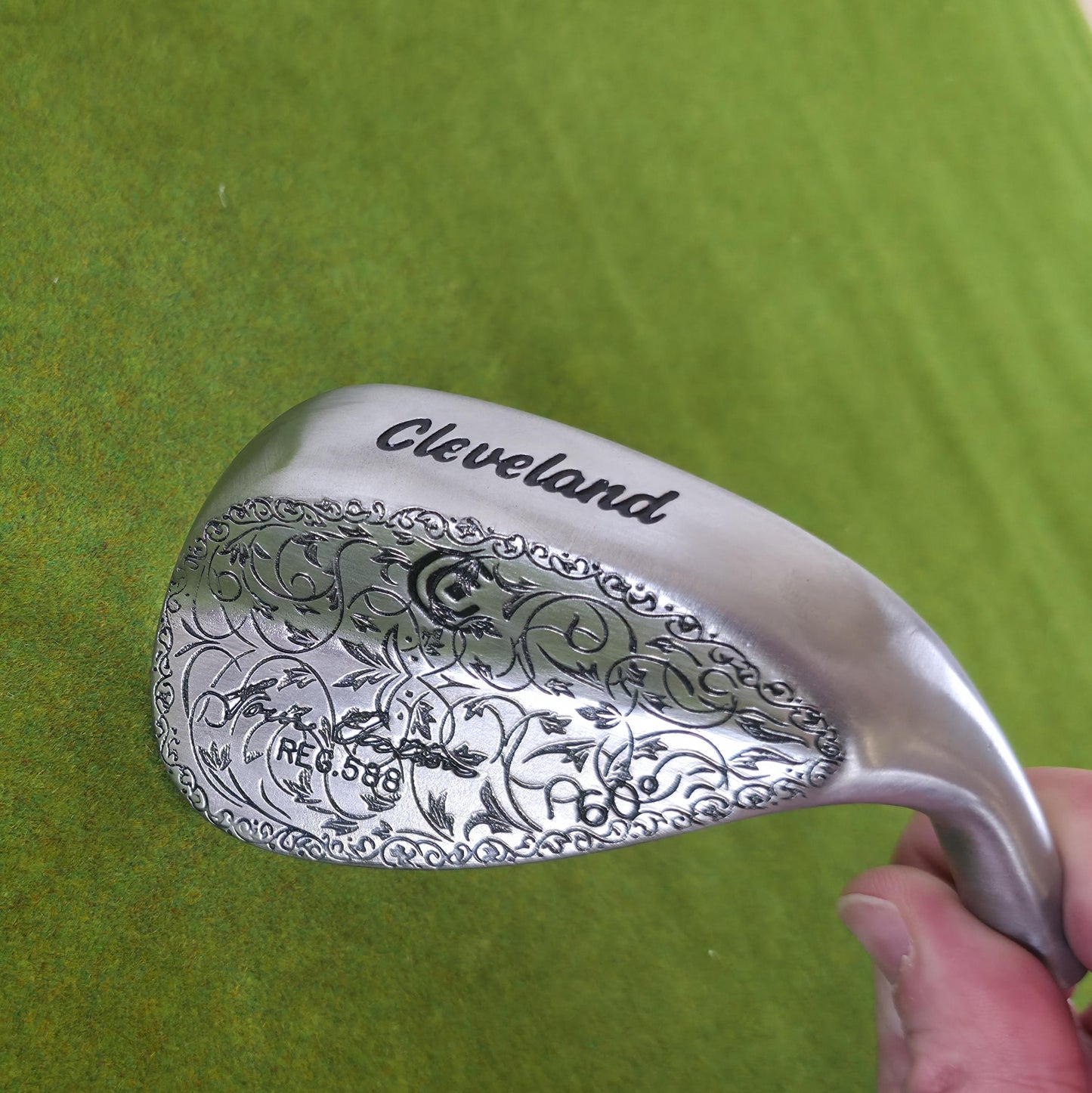 Custom Engraved Cleveland Golf Wedge | 60 Degree Lob Wedge | Floral Scrollwork Design