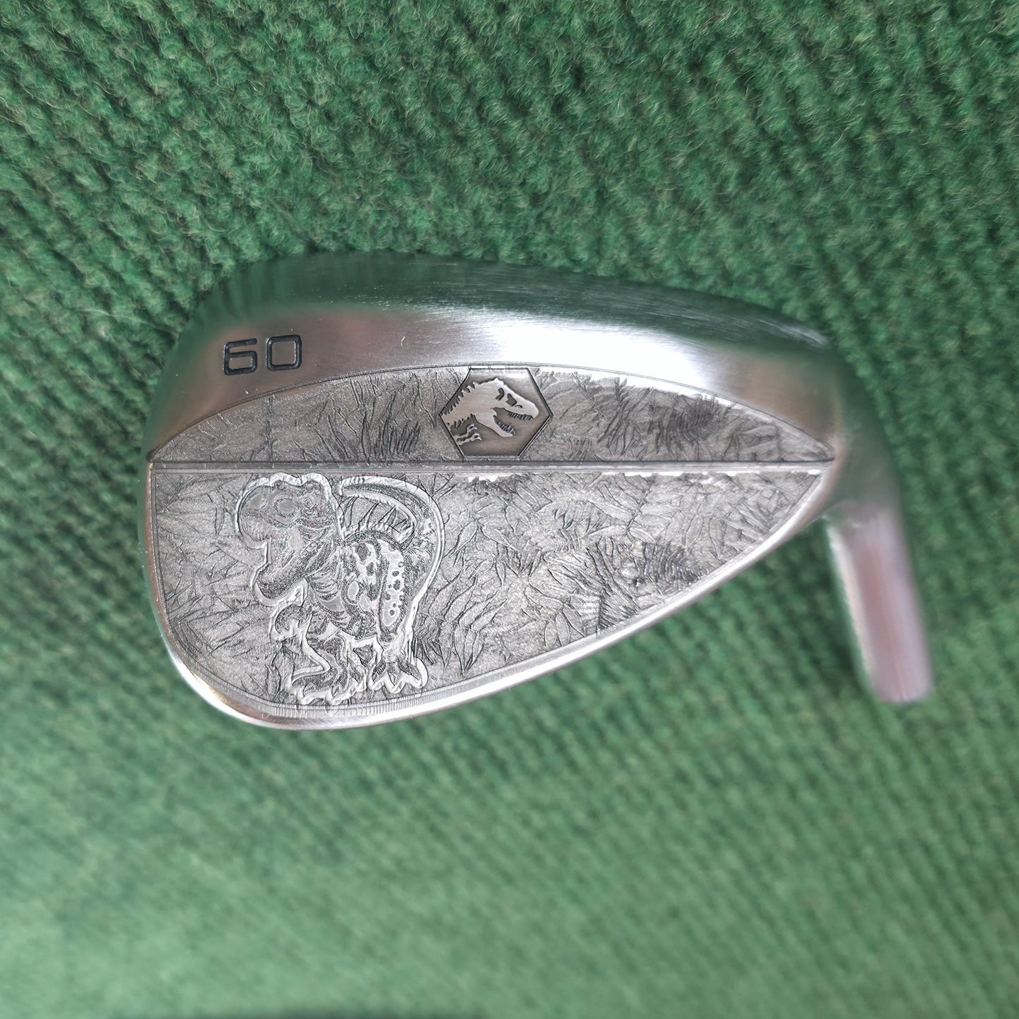 Custom Hand-Engraved 60 Degree Dinosaur Golf Wedge, Jurassic T-Rex Golf Gift