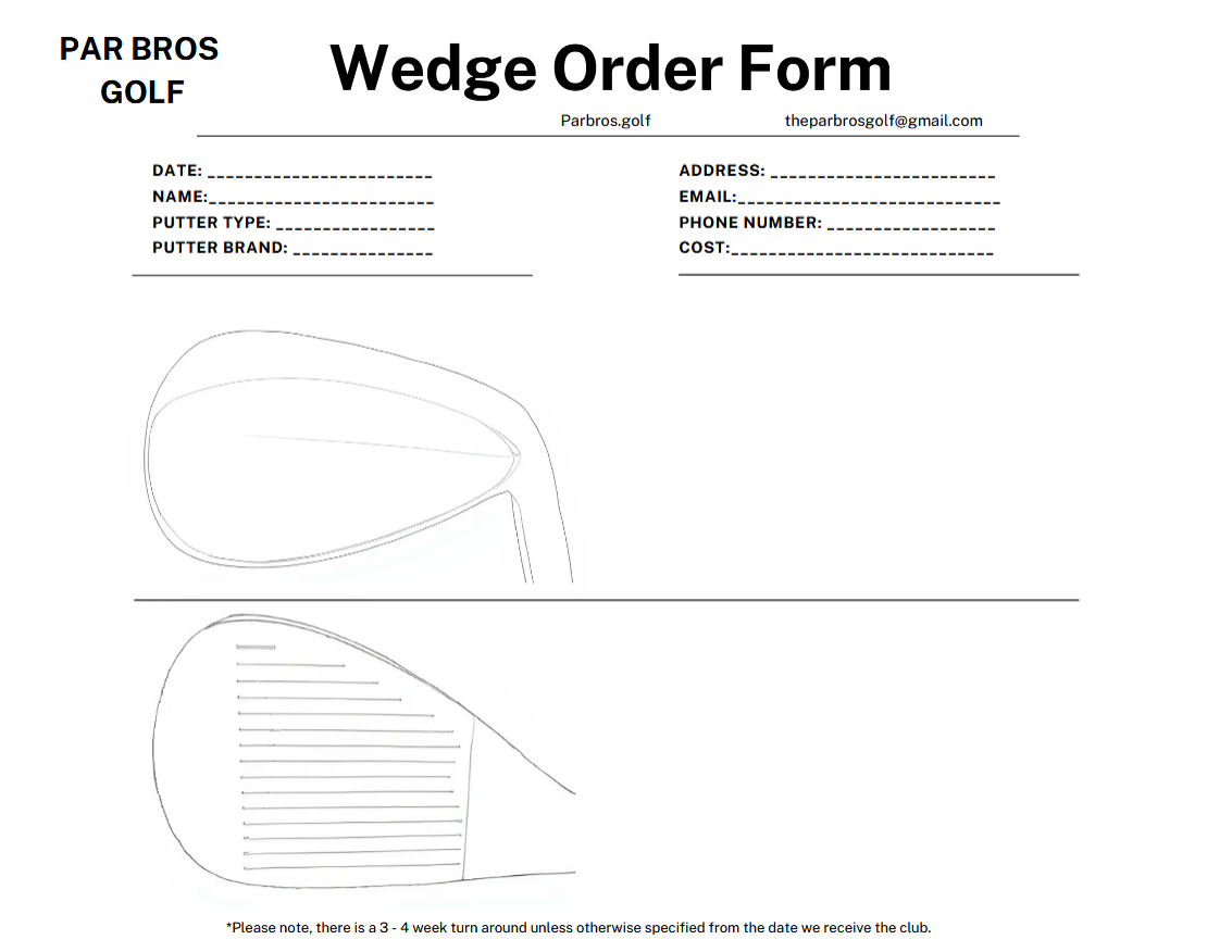 Custom Engraved Putter or Wedge Head Request