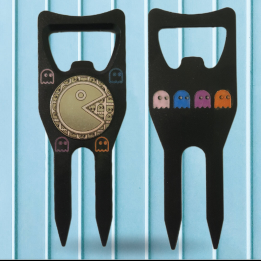 Pac-Man Divot Tool with Bottle Opener and Ball Marker Holder