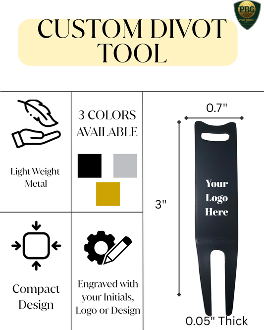 Custom Divot Tool; Available in Gold, Black, Silver