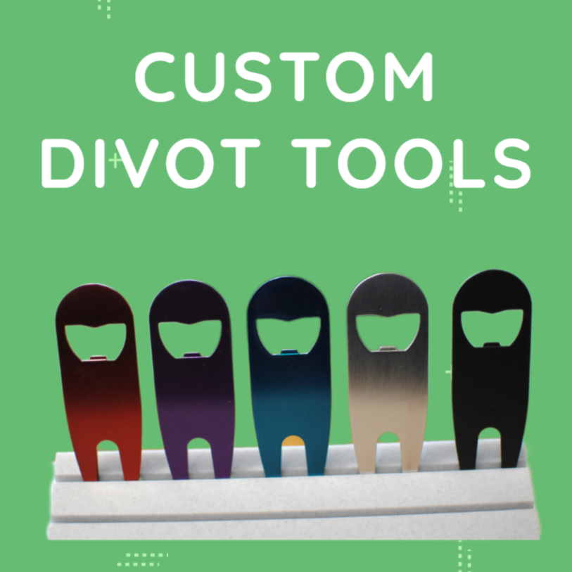 Custom Divot Tool with Bottle Opener; Avilable in Red, Black, Blue, Purple, Silver