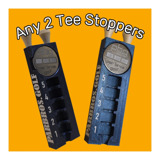 Tee Stopper with Ball Marker Holder; Set of 2