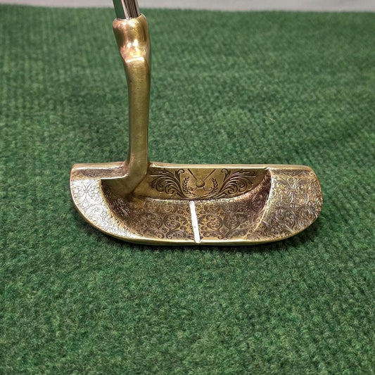 Custom Engraved Brass Blade Putter | Vintage Golf Club Collectible | Unique Filigree Design Anser Style - RH