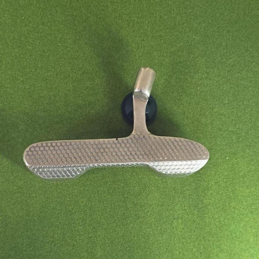 brass golf putter with full-face laser engraving
