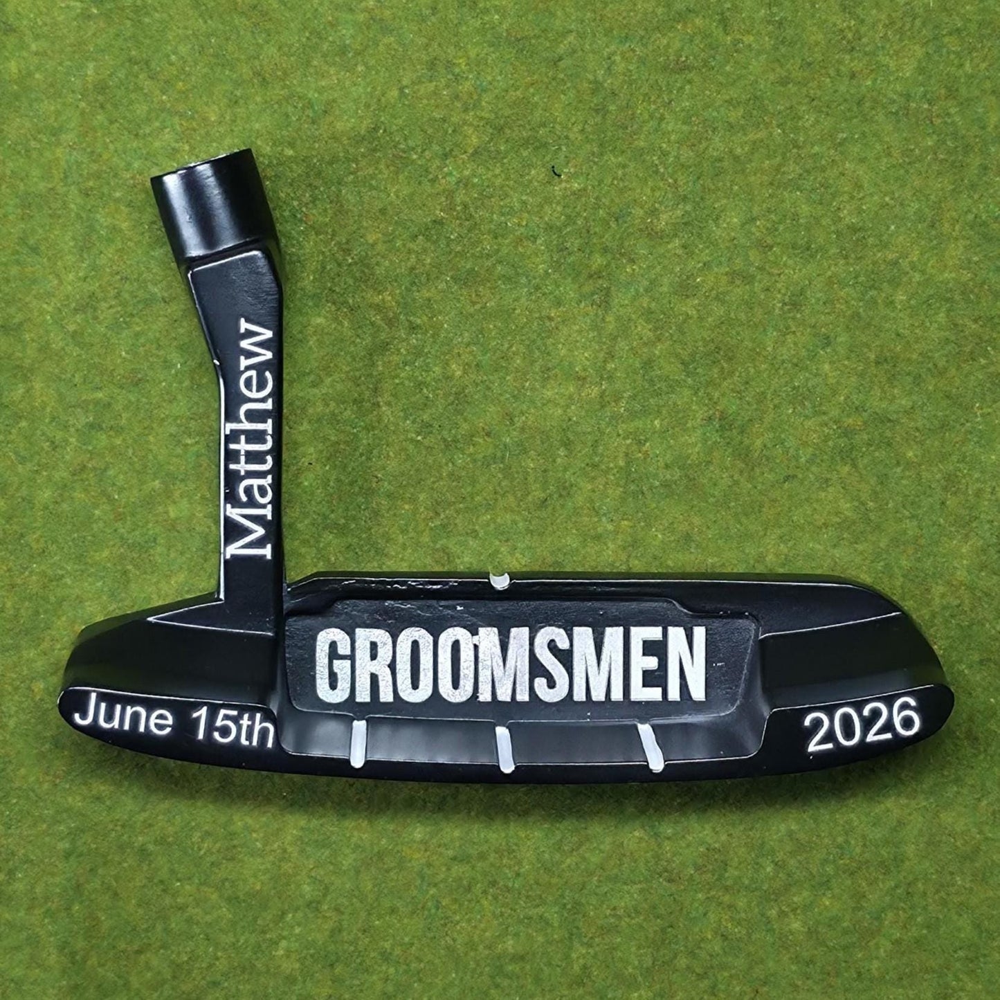 Personalized groomsmen and Best man golf gift box featuring a custom engraved putter with name and wedding date, premium sunglasses, metal divot tool, ball marker, and three golf balls. Perfect wedding party gift for golf-loving groomsmen, bachelor party favor, or last-minute wedding gift idea. All items are customizable except golf balls, with fast shipping available for urgent orders. Unique, practical, and memorable golf gift set for him.