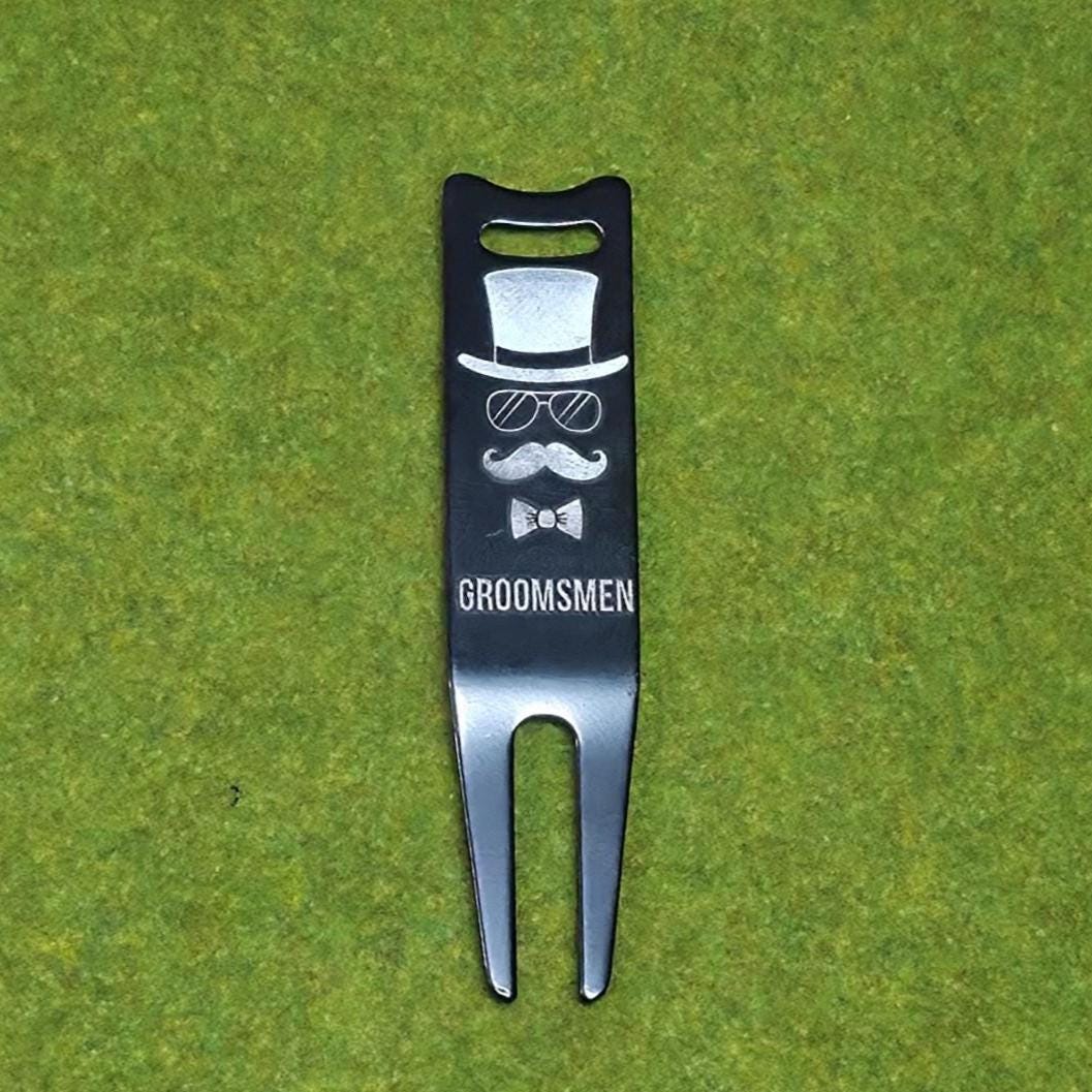 Personalized groomsmen and Best man golf gift box featuring a custom engraved putter with name and wedding date, premium sunglasses, metal divot tool, ball marker, and three golf balls. Perfect wedding party gift for golf-loving groomsmen, bachelor party favor, or last-minute wedding gift idea. All items are customizable except golf balls, with fast shipping available for urgent orders. Unique, practical, and memorable golf gift set for him.