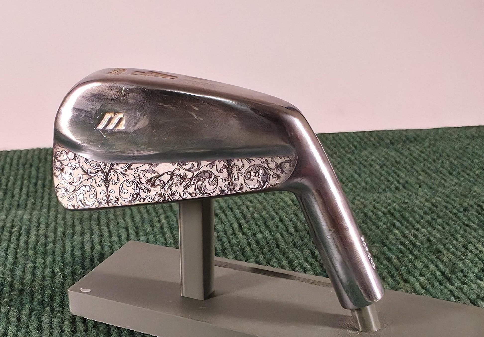 Custom engraved Mizuno 4 Iron with detailed floral scroll pattern. Unique golf club for players, collectors, and as a personalized golf gift. Perfect for Father’s Day, birthdays, weddings, or retirement. Durable steel iron designed for performance with a custom engraved finish. A one-of-a-kind Mizuno golf iron combining artistry and function, making it a standout piece for golf enthusiasts. engraved golf iron
custom mizuno iron
golf gift for him
engraved 4 iron custom golf club unique golf gift