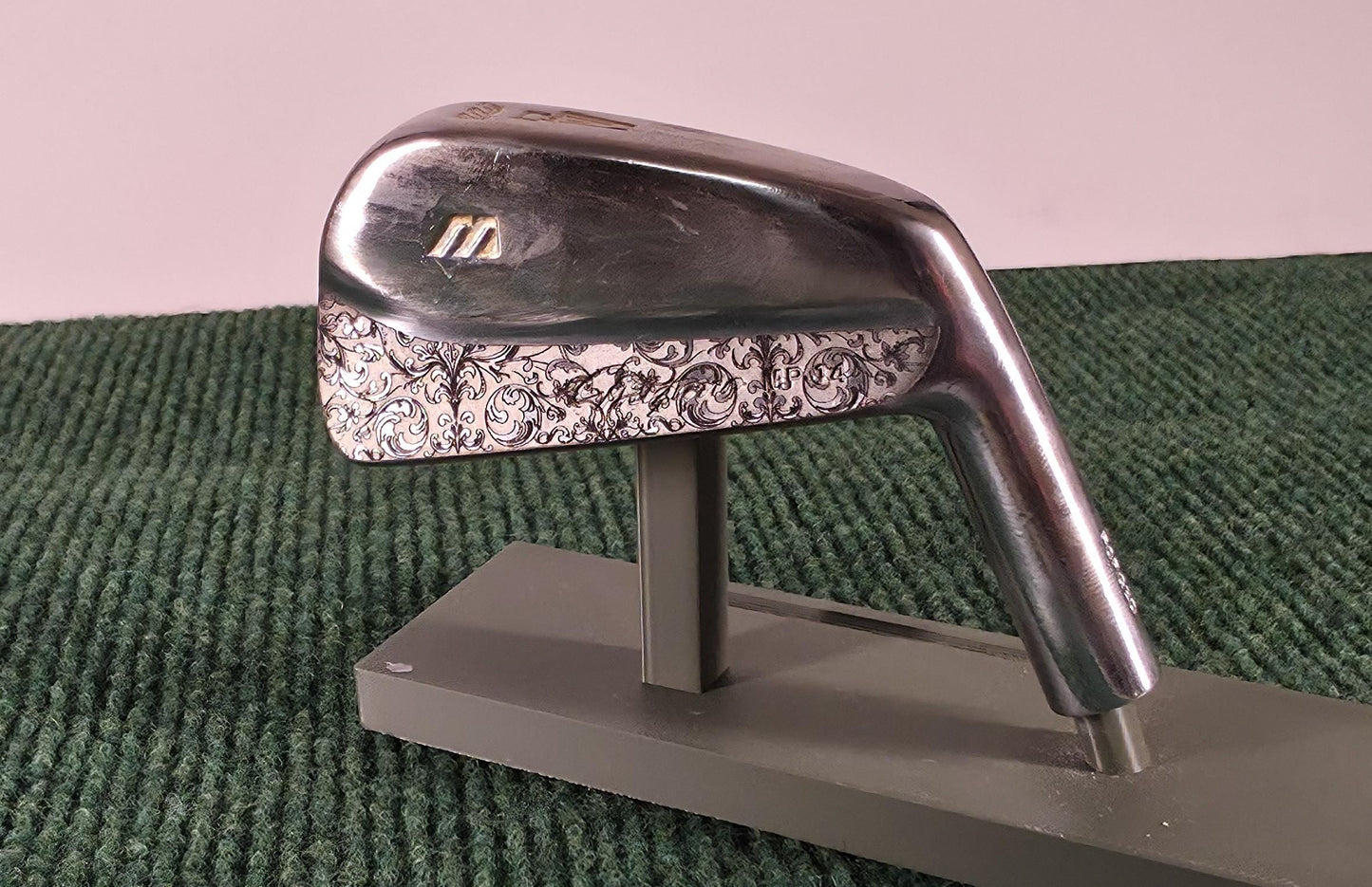 Custom engraved Mizuno 4 Iron with detailed floral scroll pattern. Unique golf club for players, collectors, and as a personalized golf gift. Perfect for Father’s Day, birthdays, weddings, or retirement. Durable steel iron designed for performance with a custom engraved finish. A one-of-a-kind Mizuno golf iron combining artistry and function, making it a standout piece for golf enthusiasts. engraved golf iron
custom mizuno iron
golf gift for him
engraved 4 iron custom golf club unique golf gift