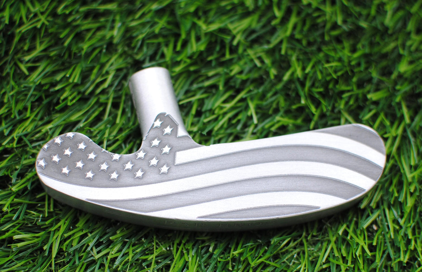Custom engraved USA putter featuring American flag design on the back and “USA” pattern with a bald eagle on the face. Patriotic golf club perfect for players, collectors, and gift-giving. Unique laser engraved putter designed for performance and style. Ideal gift for Father’s Day, July 4th, Memorial Day, veterans, or military retirement. A one-of-a-kind patriotic golf accessory that combines precision craftsmanship with American pride. usa golf putter american flag putter engraved golf club USA