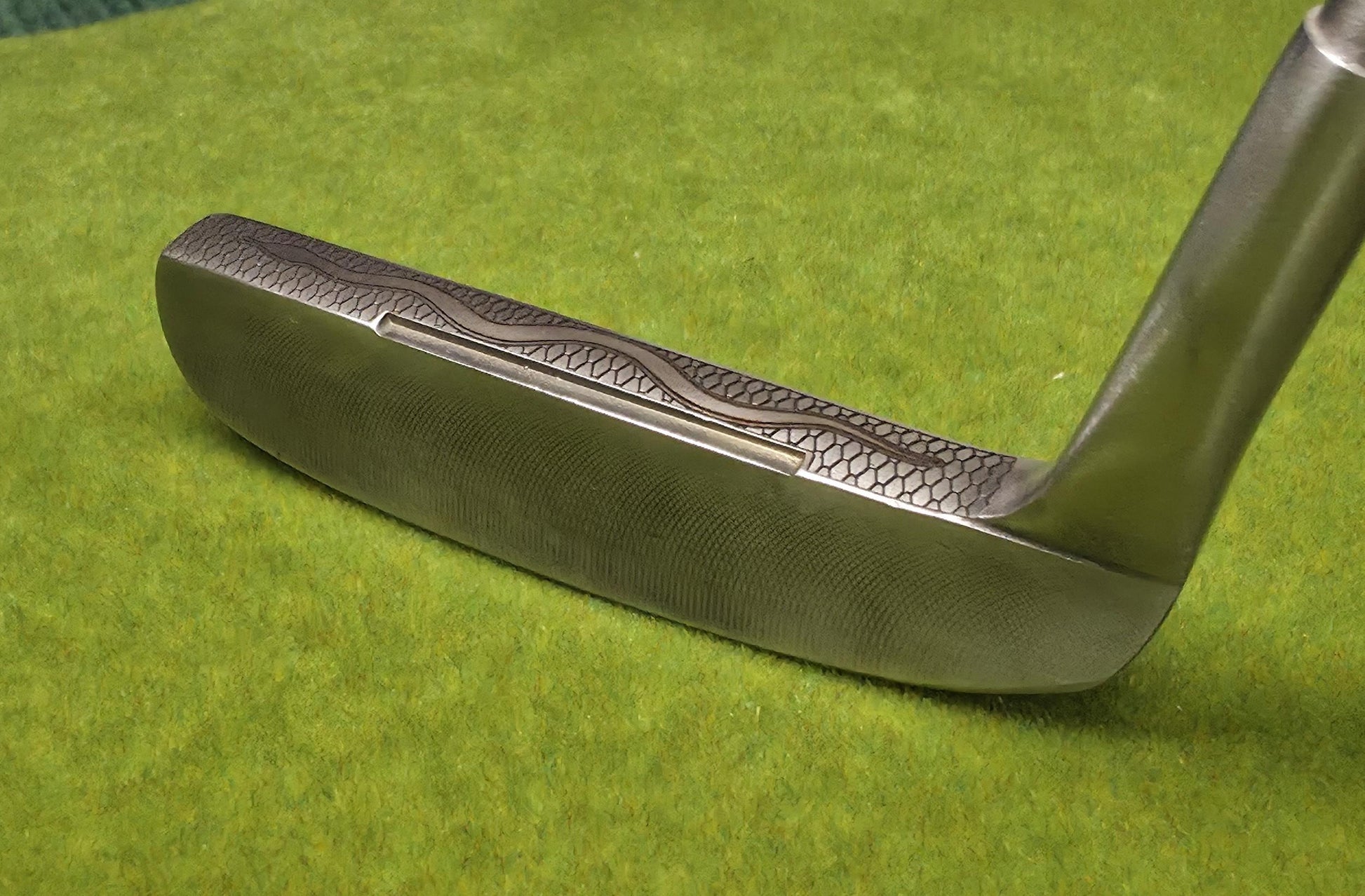 Medusa-inspired engraved Ray Cook Billy Baroo putter with serpent scales, snake engraving, and detailed Medusa face design. Unique mythology-themed golf club that can be played or displayed as a collector’s piece. Custom laser engraved putter ideal for golf enthusiasts, mythology fans, and collectors. Perfect gift for Father’s Day, groomsmen, birthdays, or golf lovers who want a one-of-a-kind club with both style and attitude. medusa golf putter ray cook billy baroo engraved golf putter
