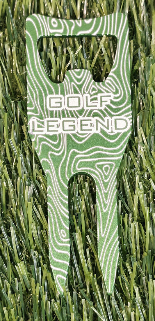 3-in-1 Divot Tool "GOLF LEGEND" with Ball Marker Holder and Bottle Opener