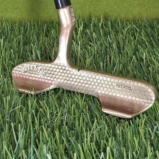 brass golf putter with full-face laser engraving