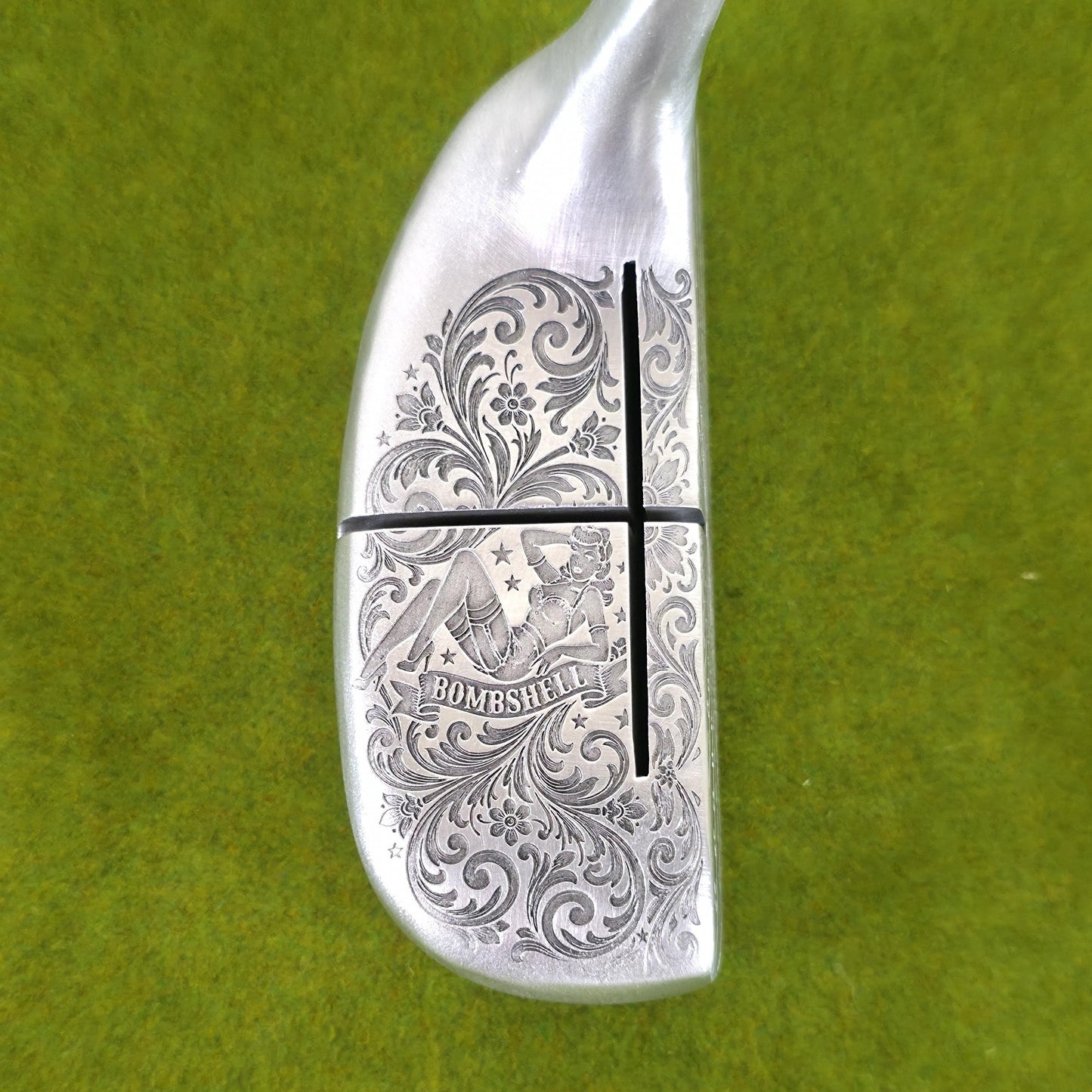 Custom Engraved Ben Hogan Vintage Blade Putter Bombshell Pin-Up Scrollwork Golf Gift