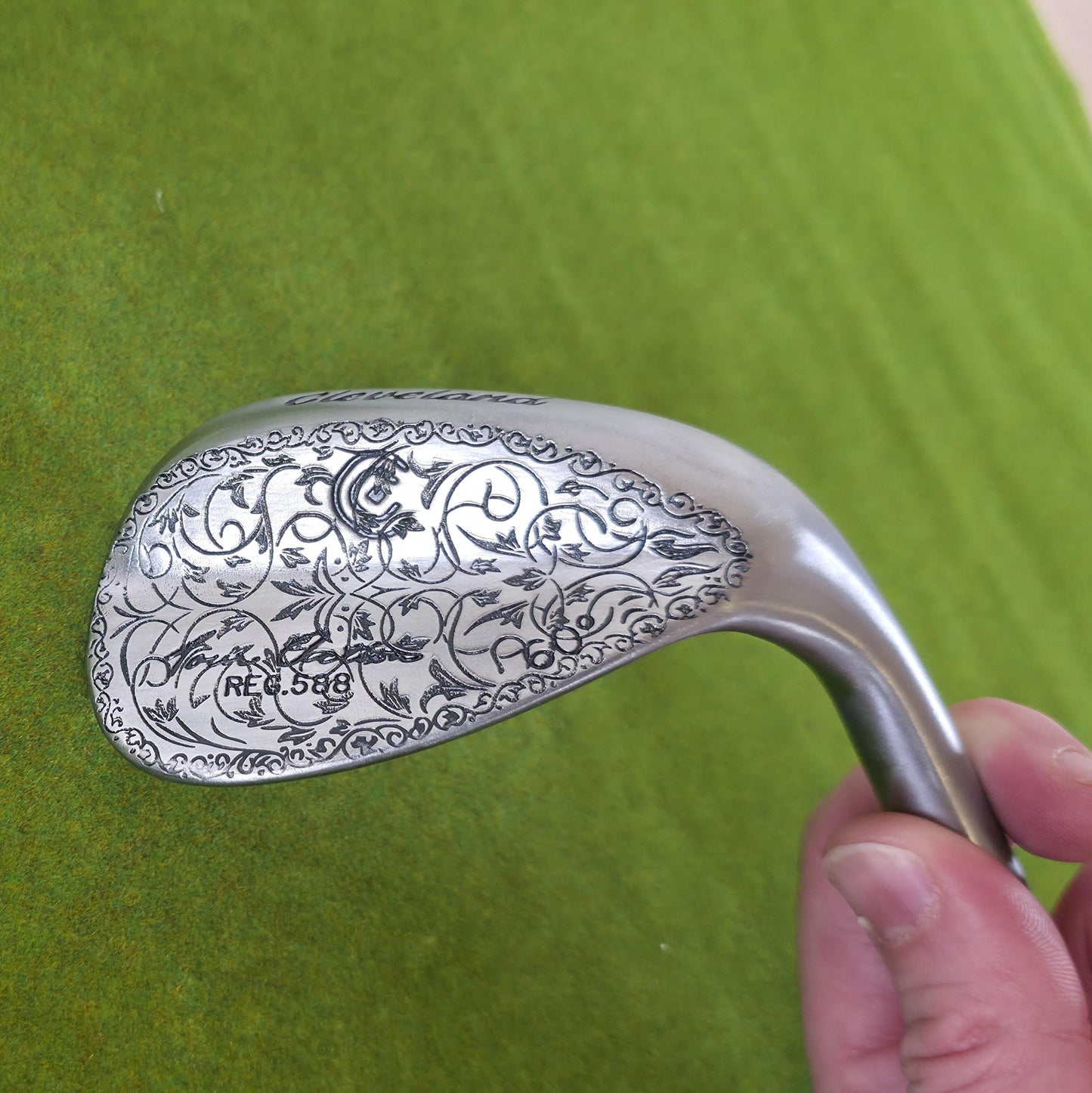 Custom Engraved Cleveland Golf Wedge | 60 Degree Lob Wedge | Floral Scrollwork Design