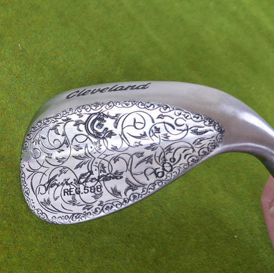 Custom Engraved Cleveland Golf Wedge | 60 Degree Lob Wedge | Floral Scrollwork Design