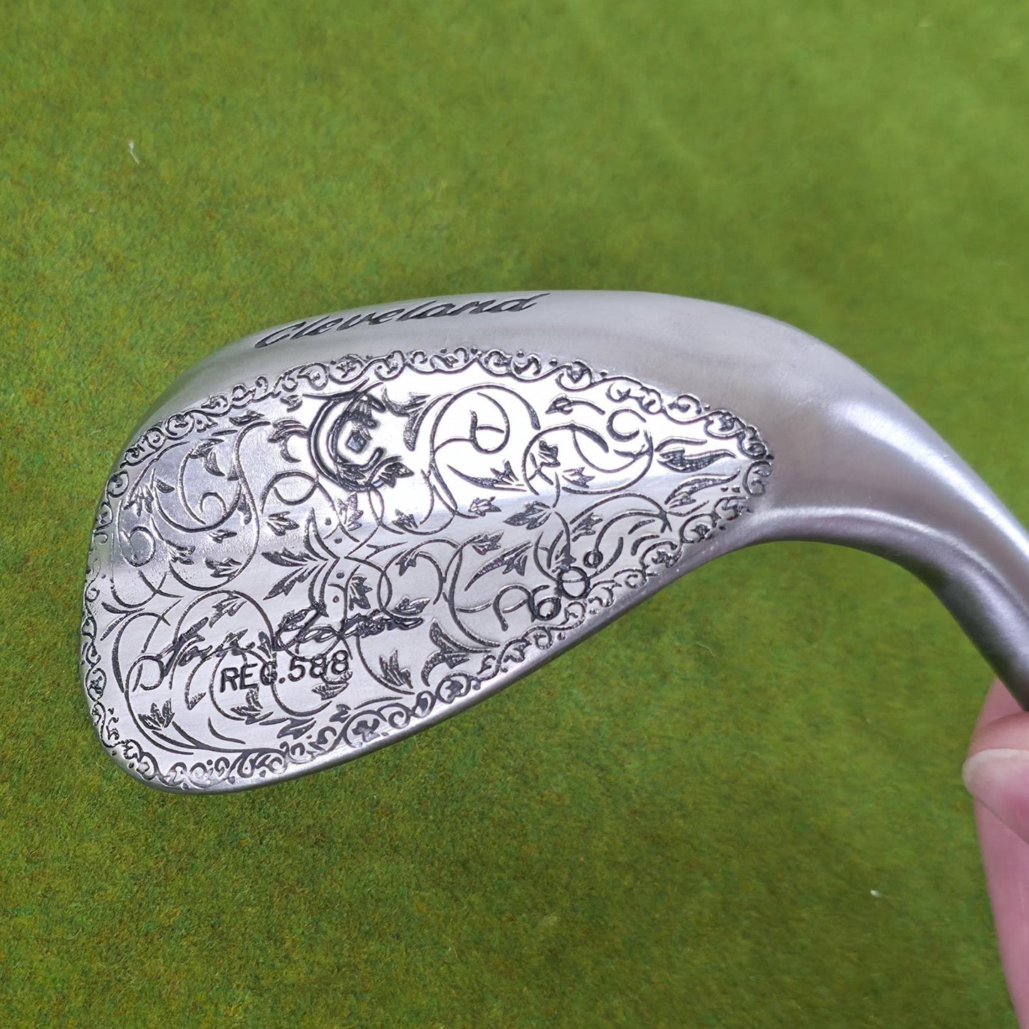 Custom Engraved Cleveland Golf Wedge | 60 Degree Lob Wedge | Floral Scrollwork Design