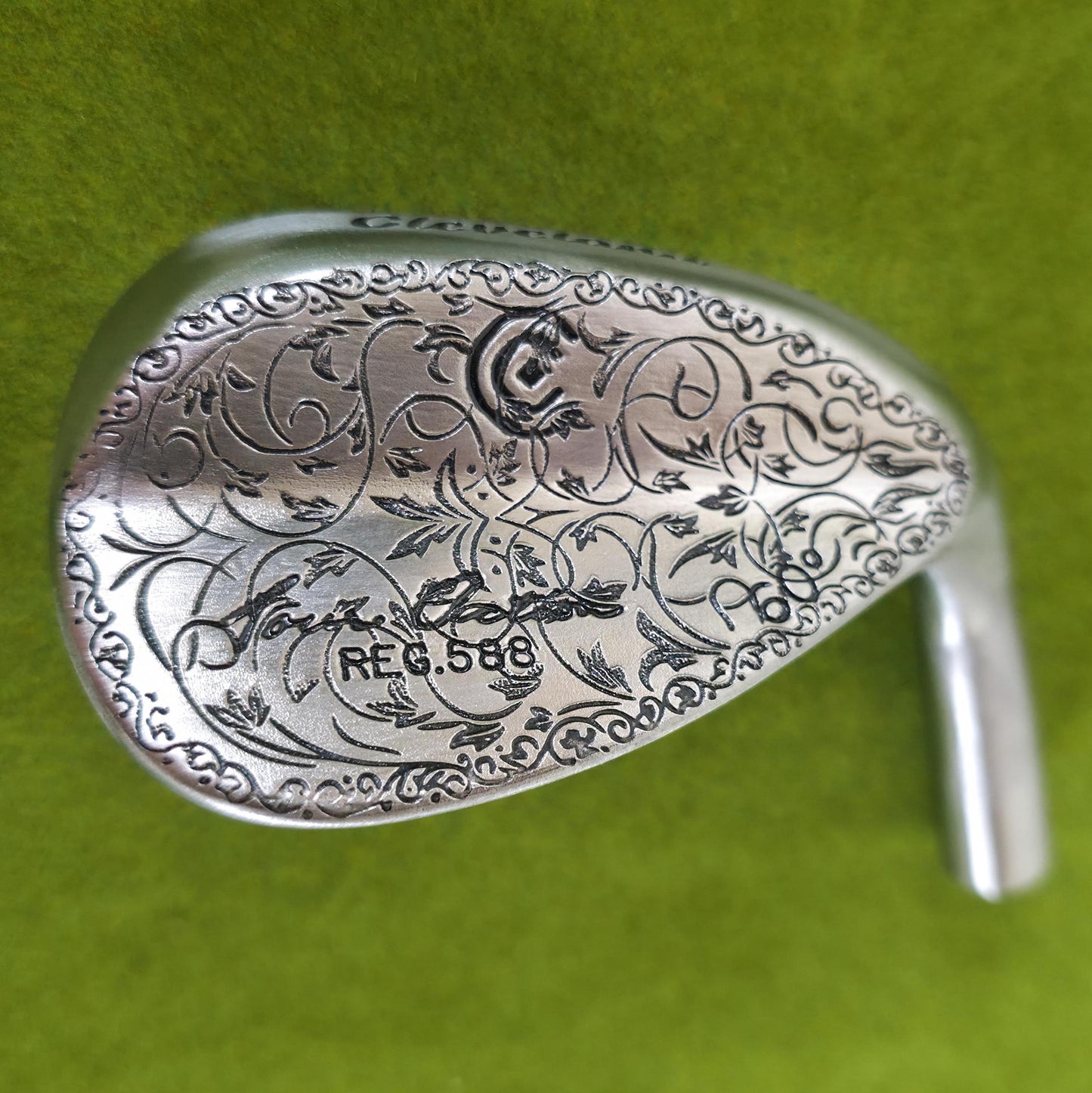 Custom Engraved Cleveland Golf Wedge | 60 Degree Lob Wedge | Floral Scrollwork Design