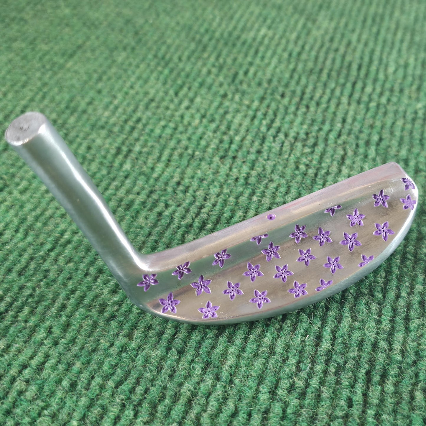 Custom Engraved Floral Golf Putter Head, Purple Hibiscus Blade Golf Gift