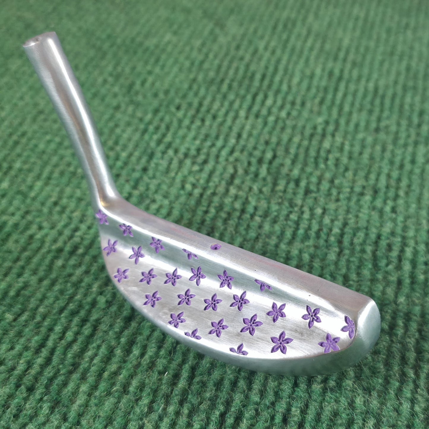 Custom Engraved Floral Golf Putter Head, Purple Hibiscus Blade Golf Gift