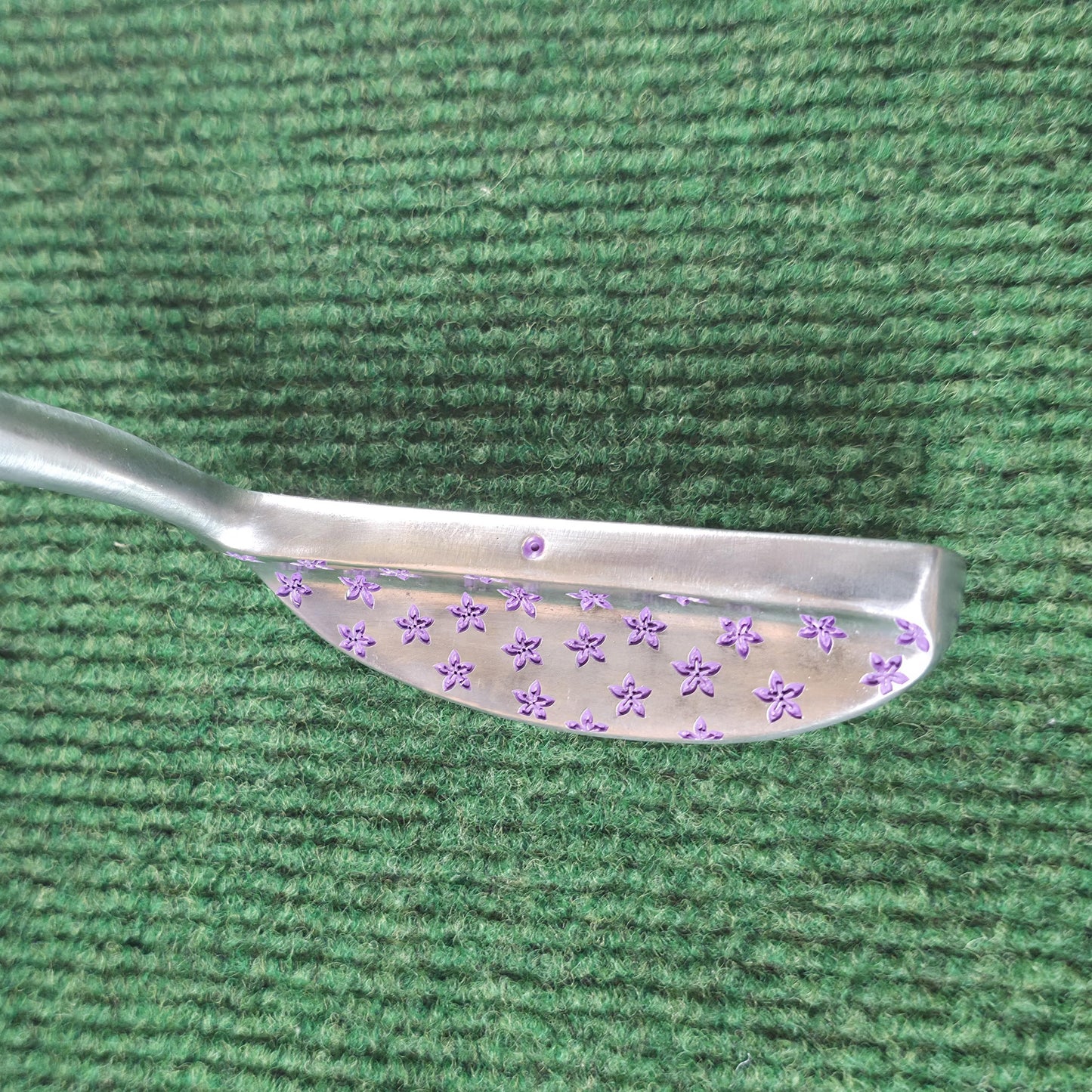 Custom Engraved Floral Golf Putter Head, Purple Hibiscus Blade Golf Gift