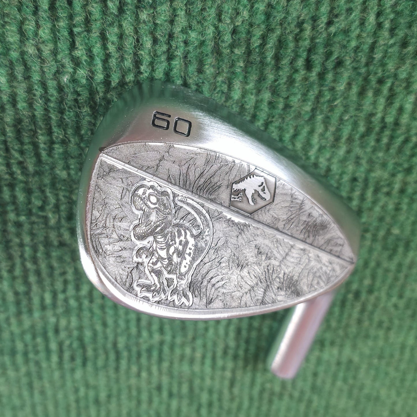 Custom Hand-Engraved 60 Degree Dinosaur Golf Wedge, Jurassic T-Rex Golf Gift
