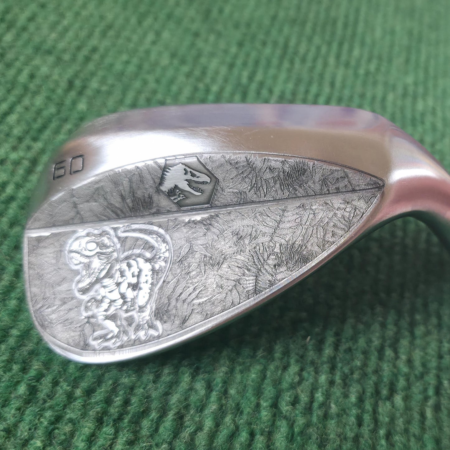 Custom Hand-Engraved 60 Degree Dinosaur Golf Wedge, Jurassic T-Rex Golf Gift