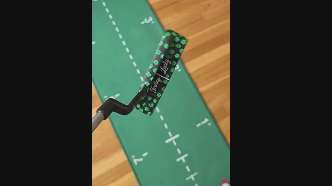 Feeling Lucky Putter Head: Black Finish with Green Shamrocks RH