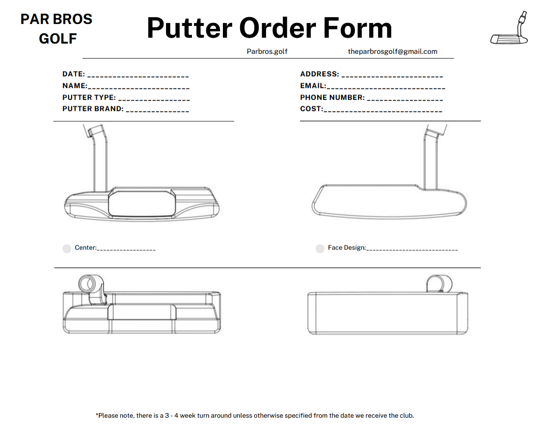 Custom Engraved Putter or Wedge Head Request