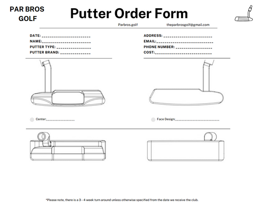 Custom Engraved Putter or Wedge Head Request
